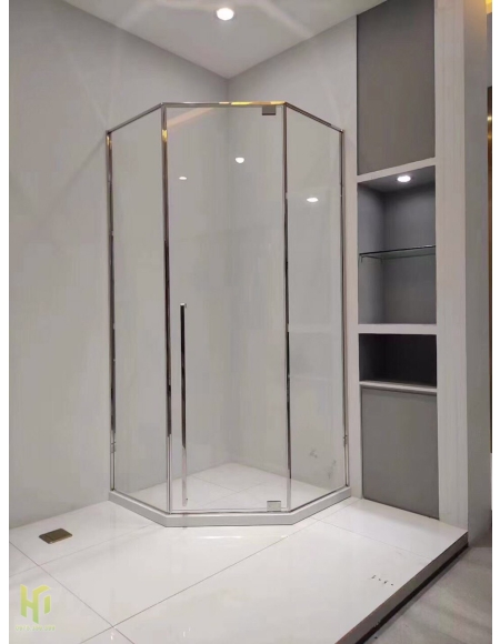 cabin phòng tắm kính hệ slim cửa mở bản lề trên dưới 